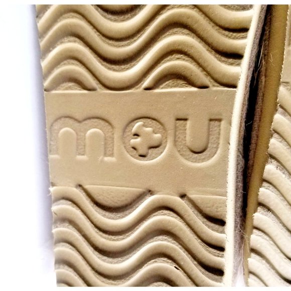 MOU Tall Winter Boots Stone Metallic Sheepskin Fur Trim Lace Up Sz 36 XS US 5 - Picture 9 of 13